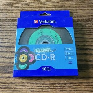 Verbatim‎ Digital vinyl, CD-R,Pack of 10, color coded  80 min, 700MB Retro NOS